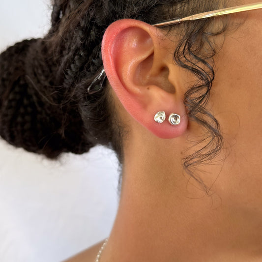 Water Cast Stud Earrings (Pair)