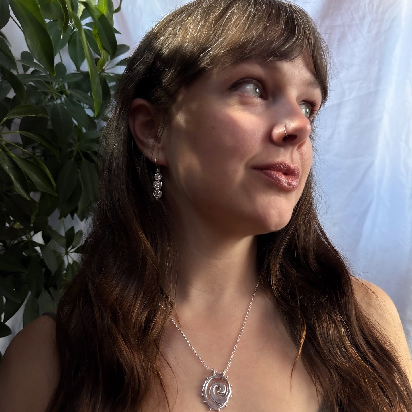 Triple Spiral Drop Earrings