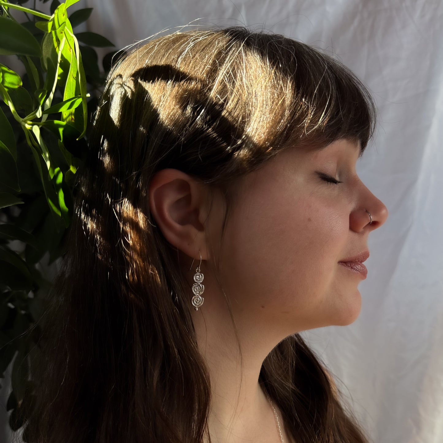 Triple Spiral Drop Earrings