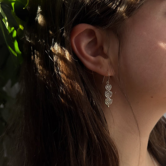 Triple Spiral Drop Earrings