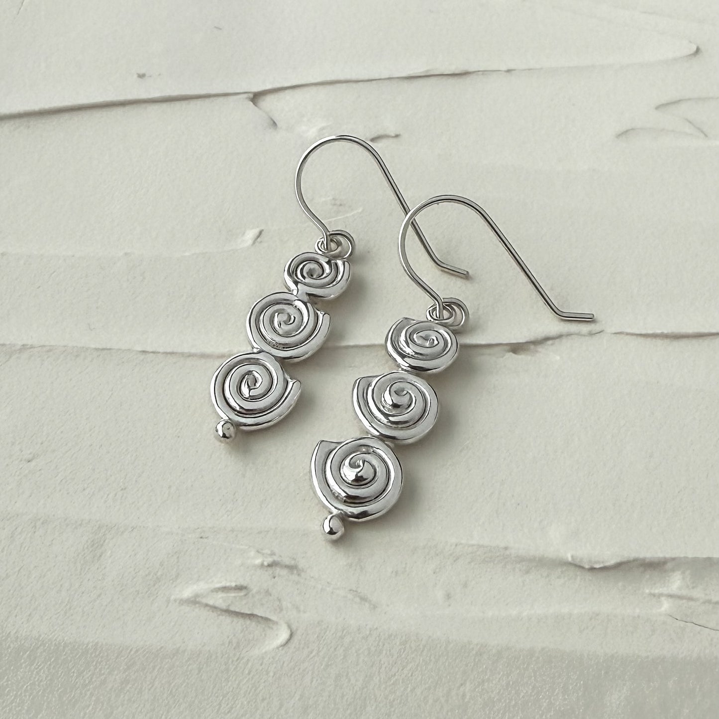 Triple Spiral Drop Earrings