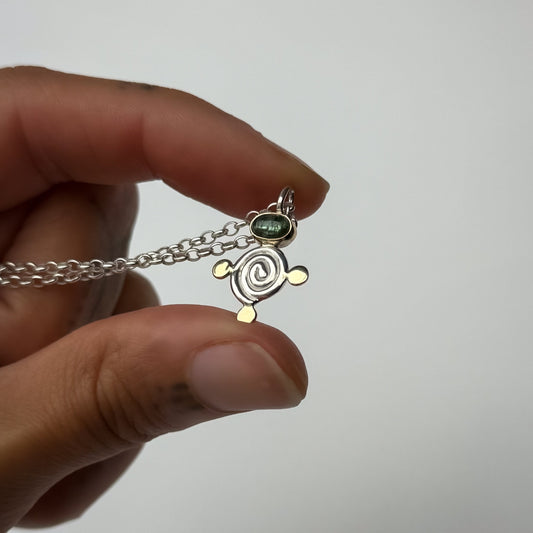 Green Tourmaline Spiral Pendant