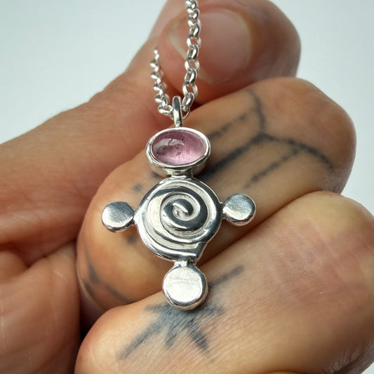 Pink Tourmaline Spiral Pendant