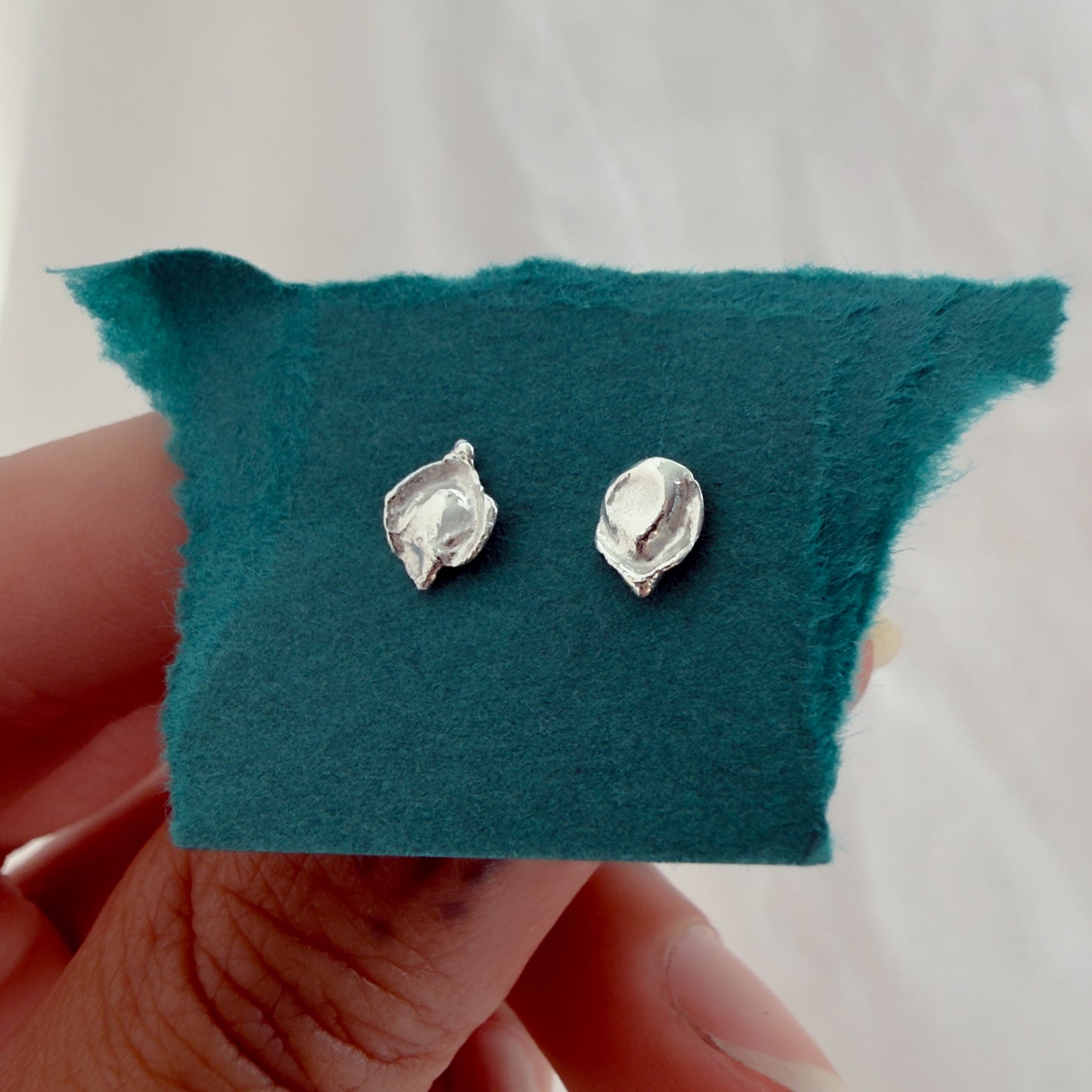 Water Cast Stud Earrings (Pair)