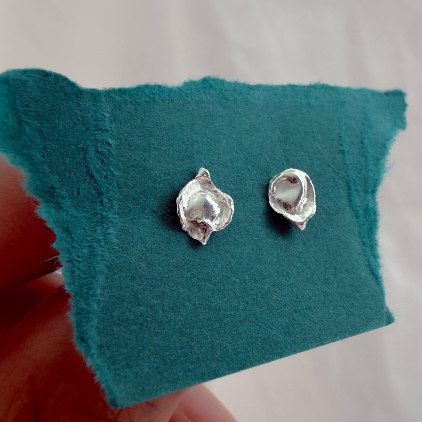 Water Cast Stud Earrings (Pair)