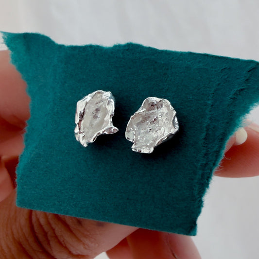 Water Cast Stud Earrings (Pair)
