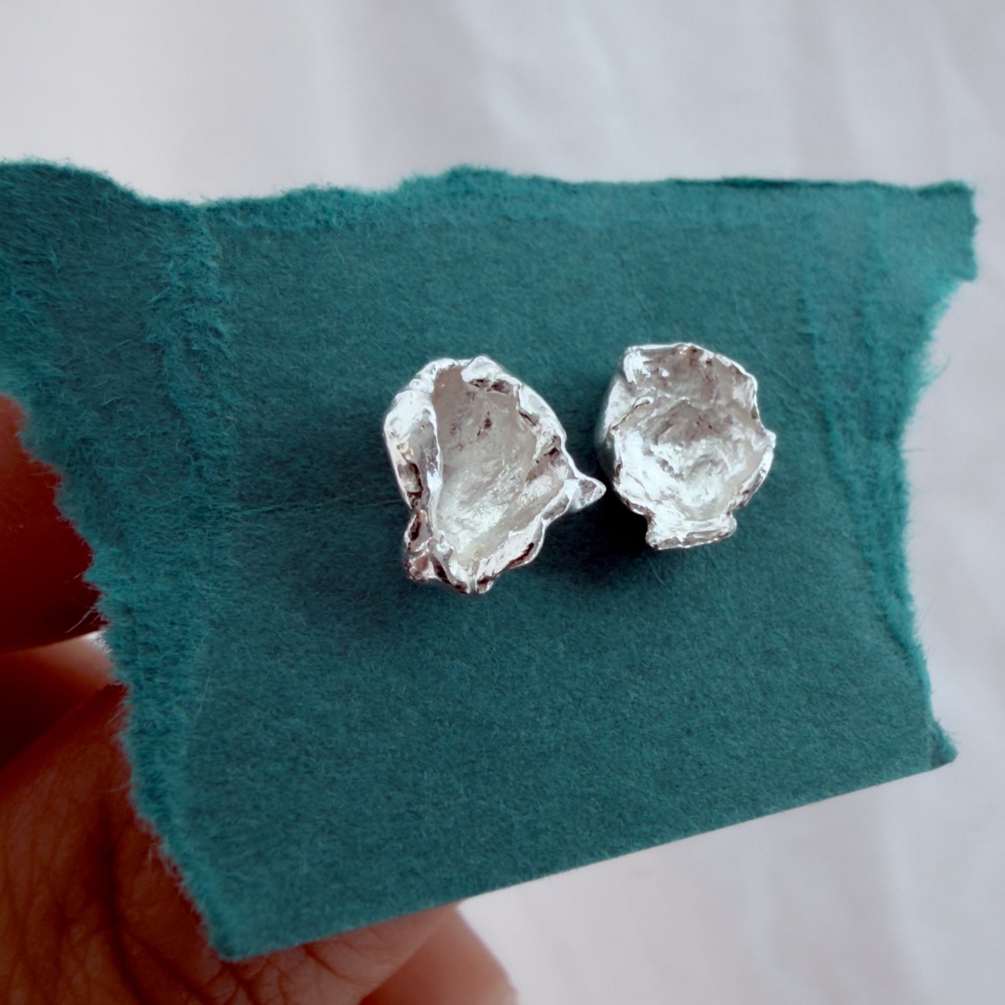 Water Cast Stud Earrings (Pair)