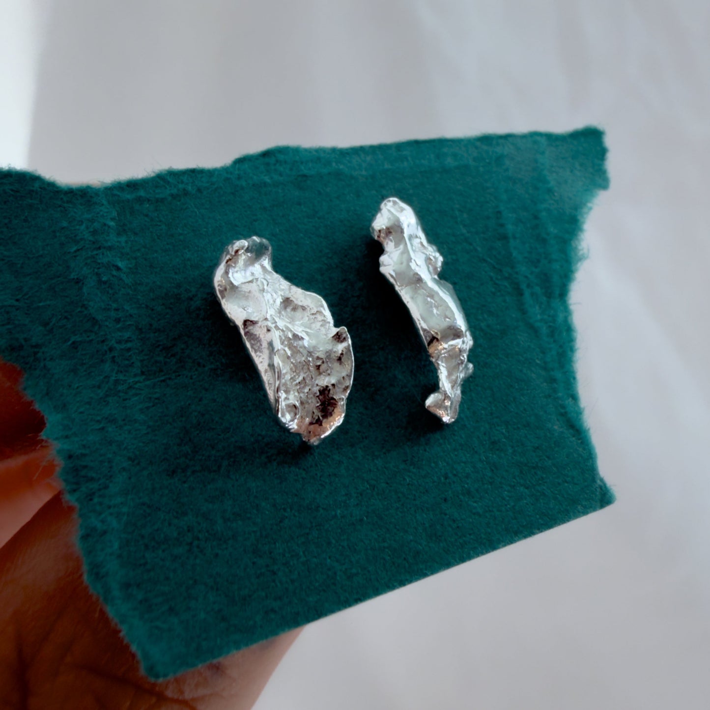 Water Cast Stud Earrings (Pair)