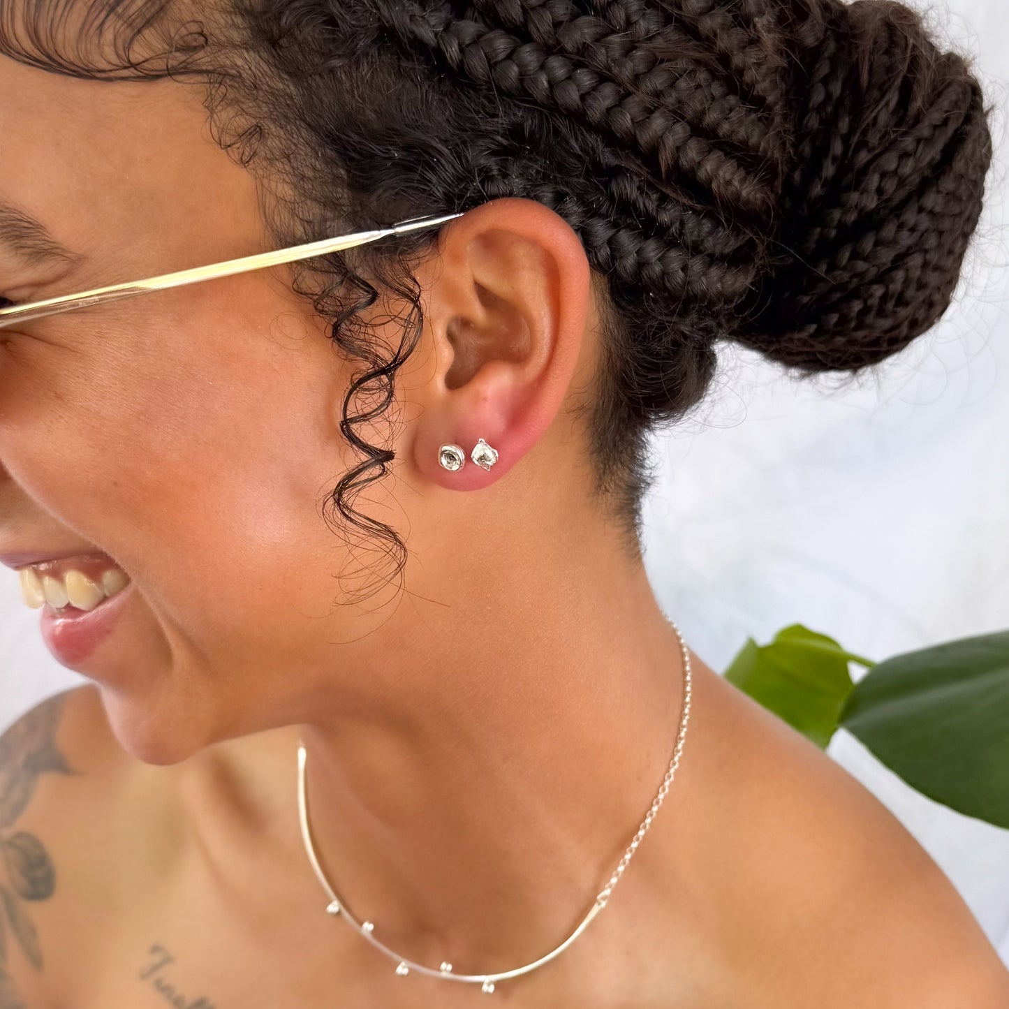 Water Cast Stud Earrings (Pair)