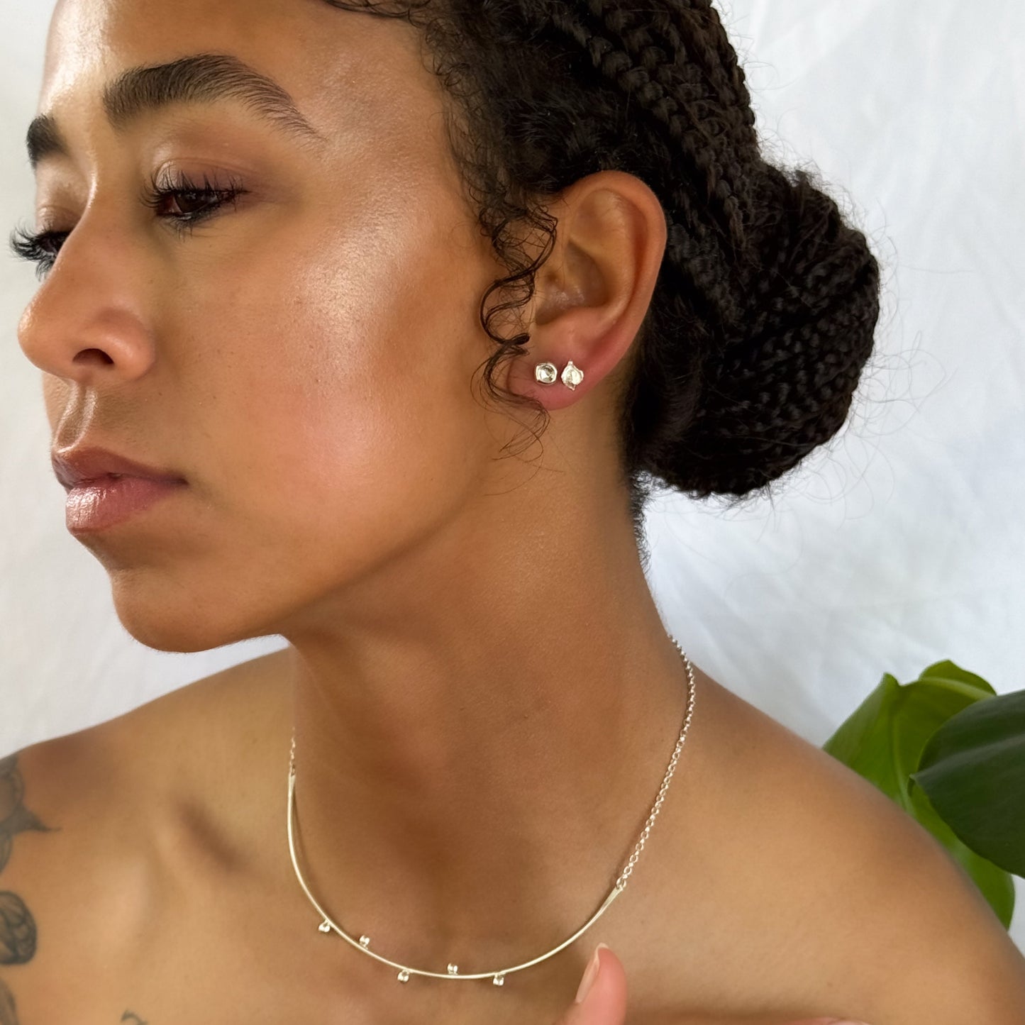 Water Cast Stud Earrings (Pair)
