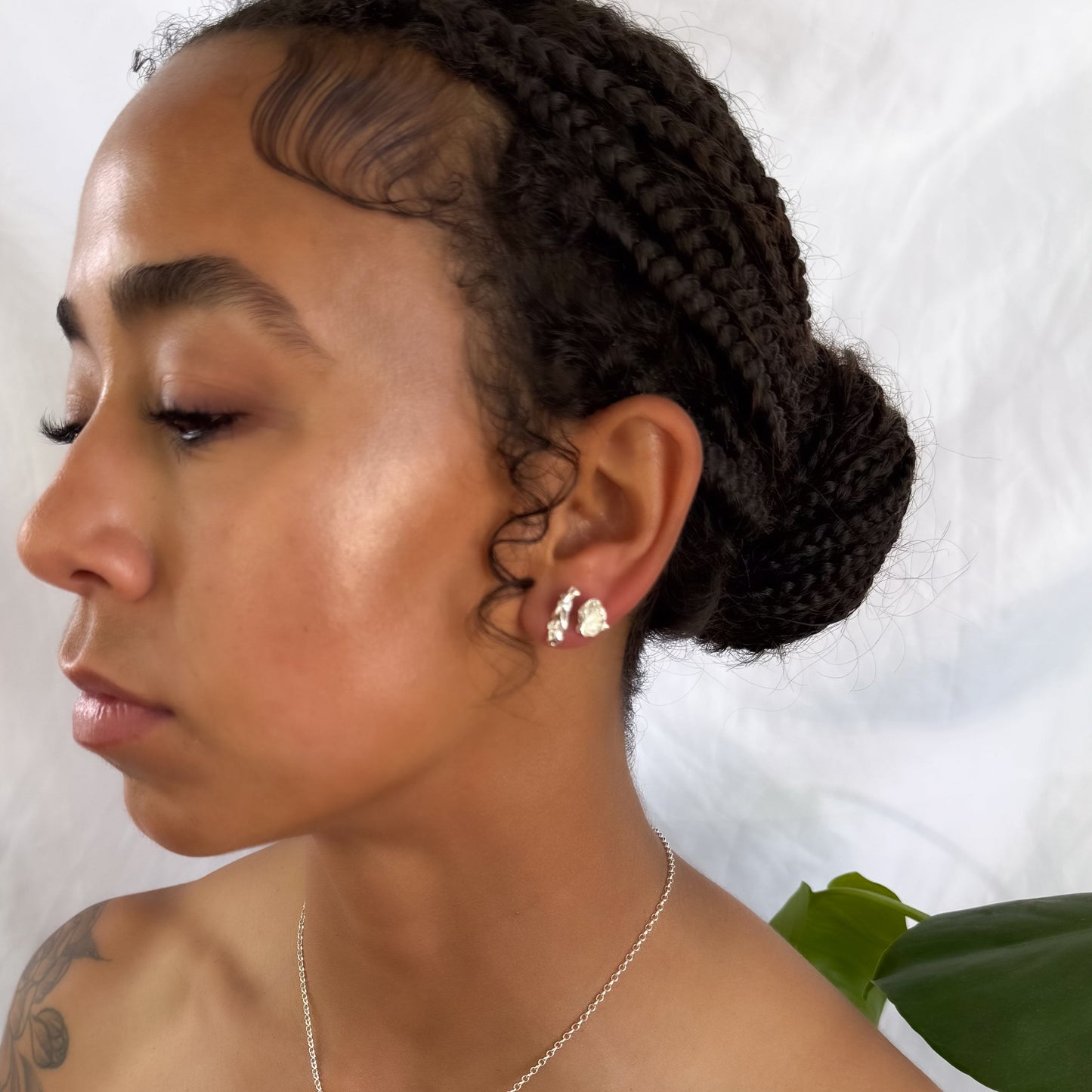 Water Cast Stud Earrings (Pair)