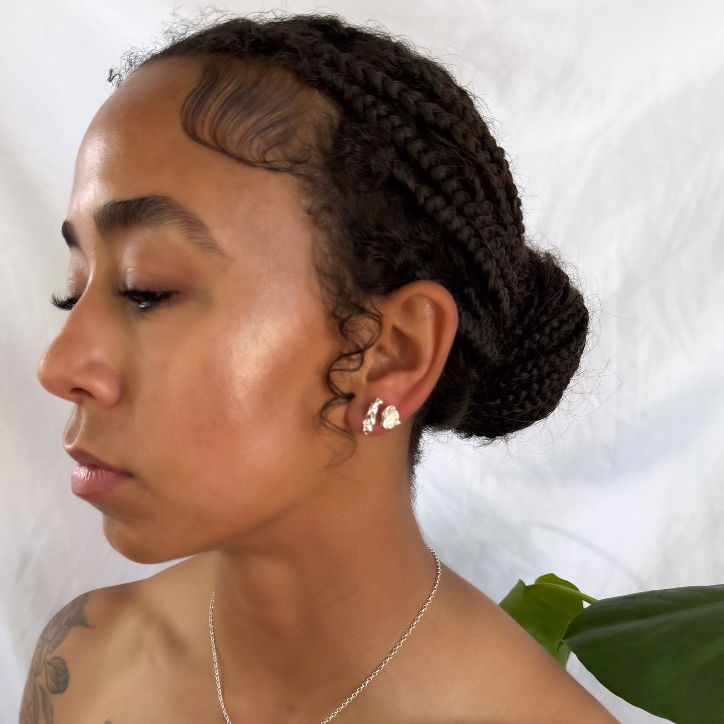 Water Cast Stud Earrings (Pair)