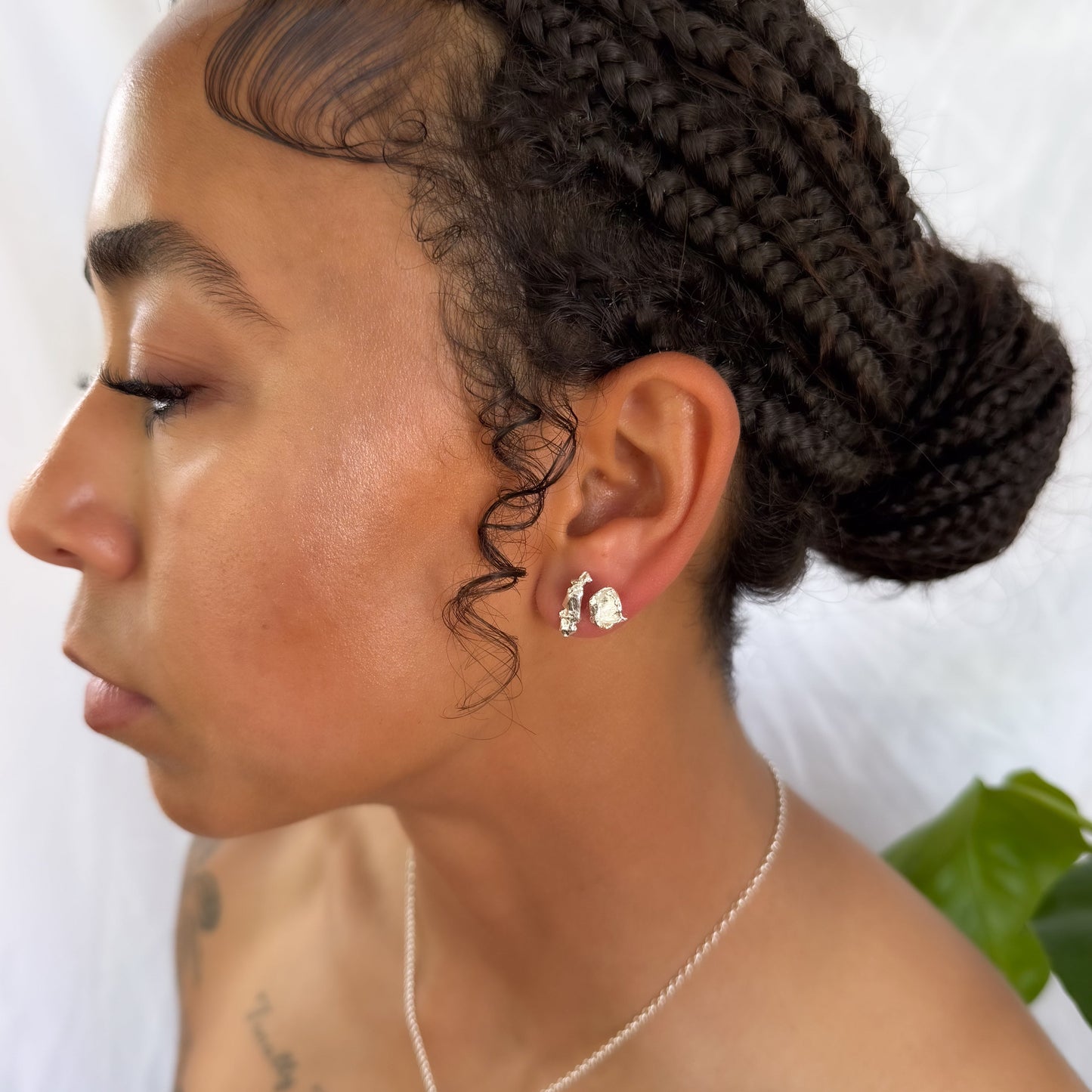 Water Cast Stud Earrings (Pair)