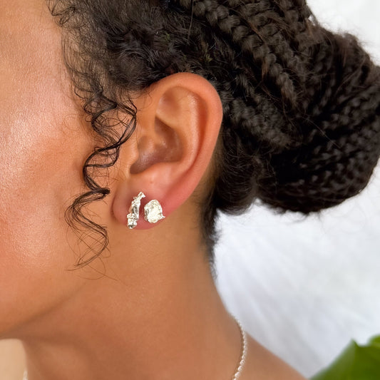 Water Cast Stud Earrings (Pair)