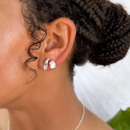 Water Cast Stud Earrings (Pair)