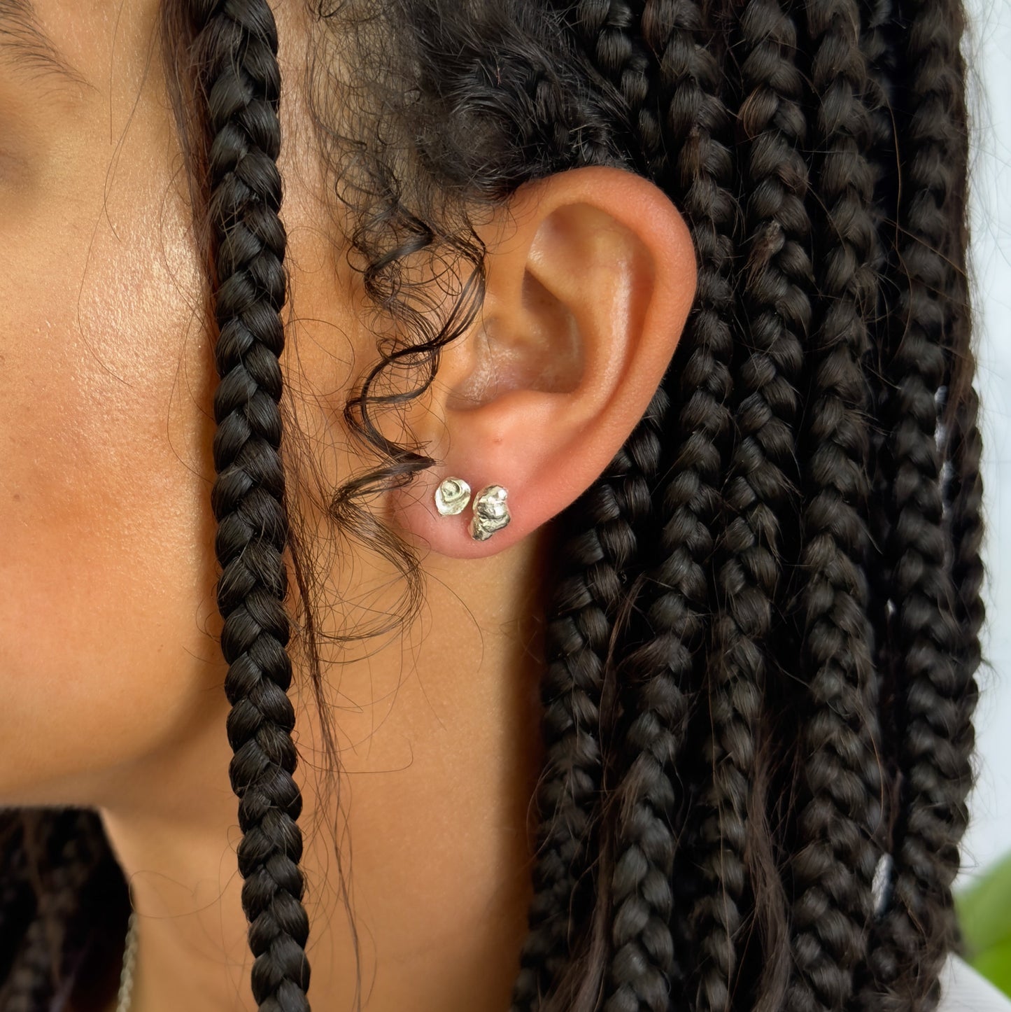 Water Cast Stud Earrings (Individual)