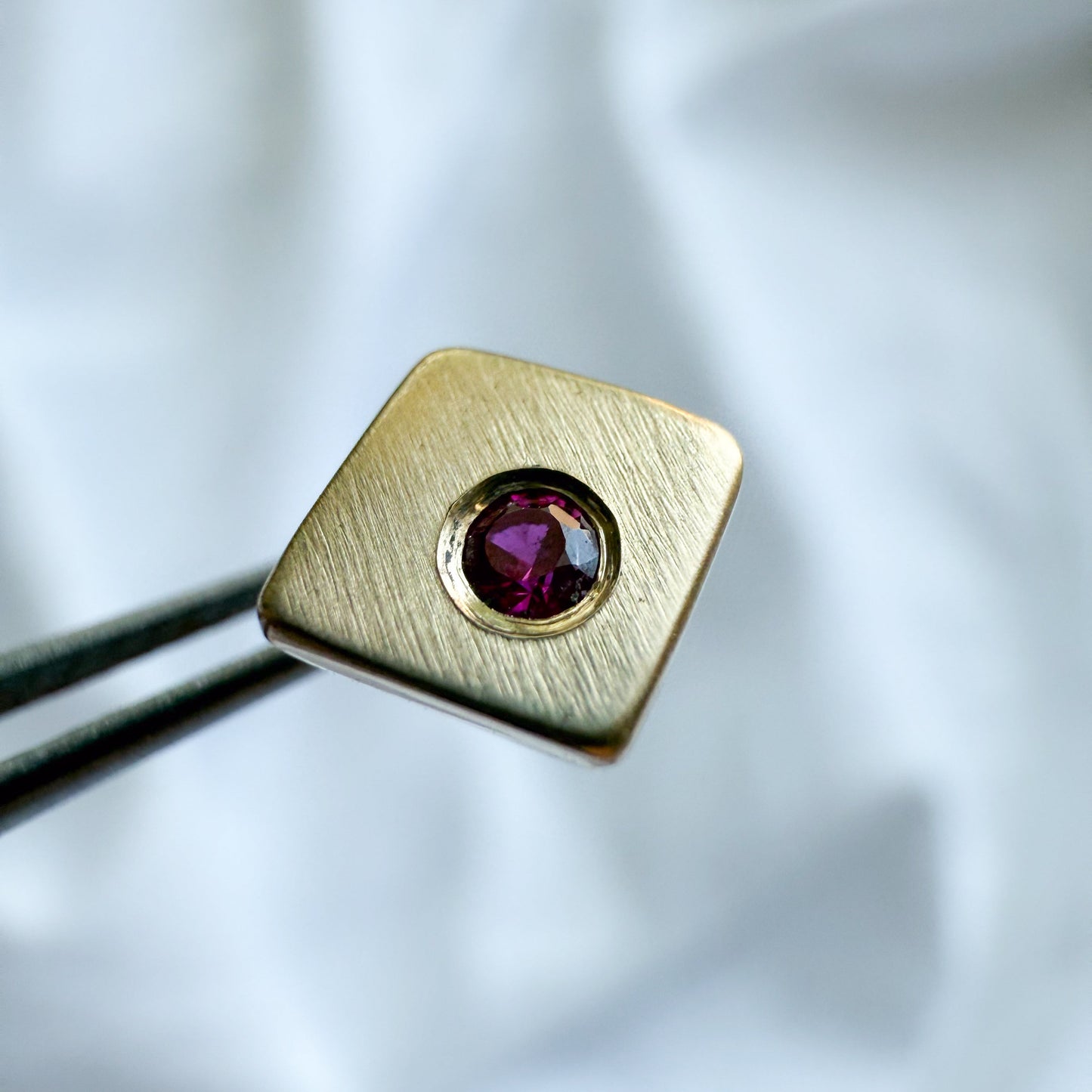 10k Gold 2mm Ruby Flat Back Earring