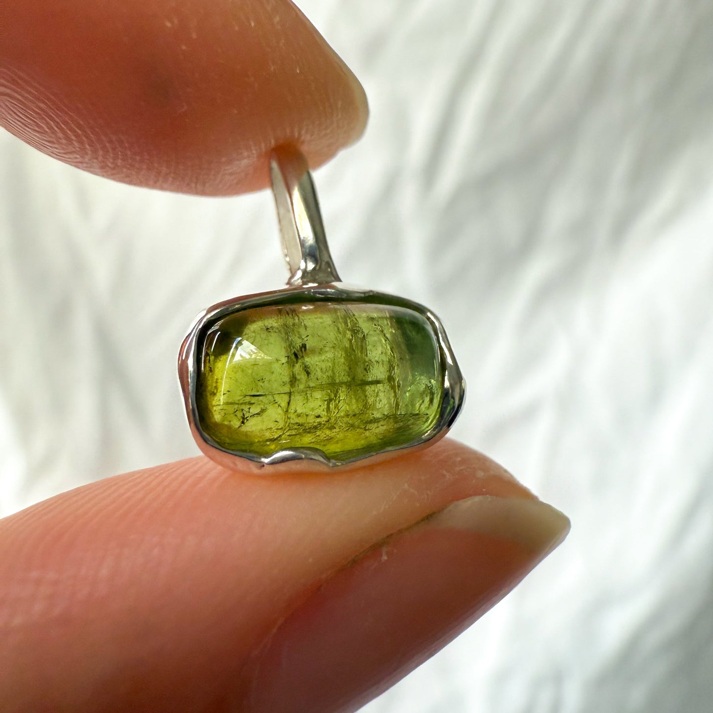 green tourmaline pendant charm