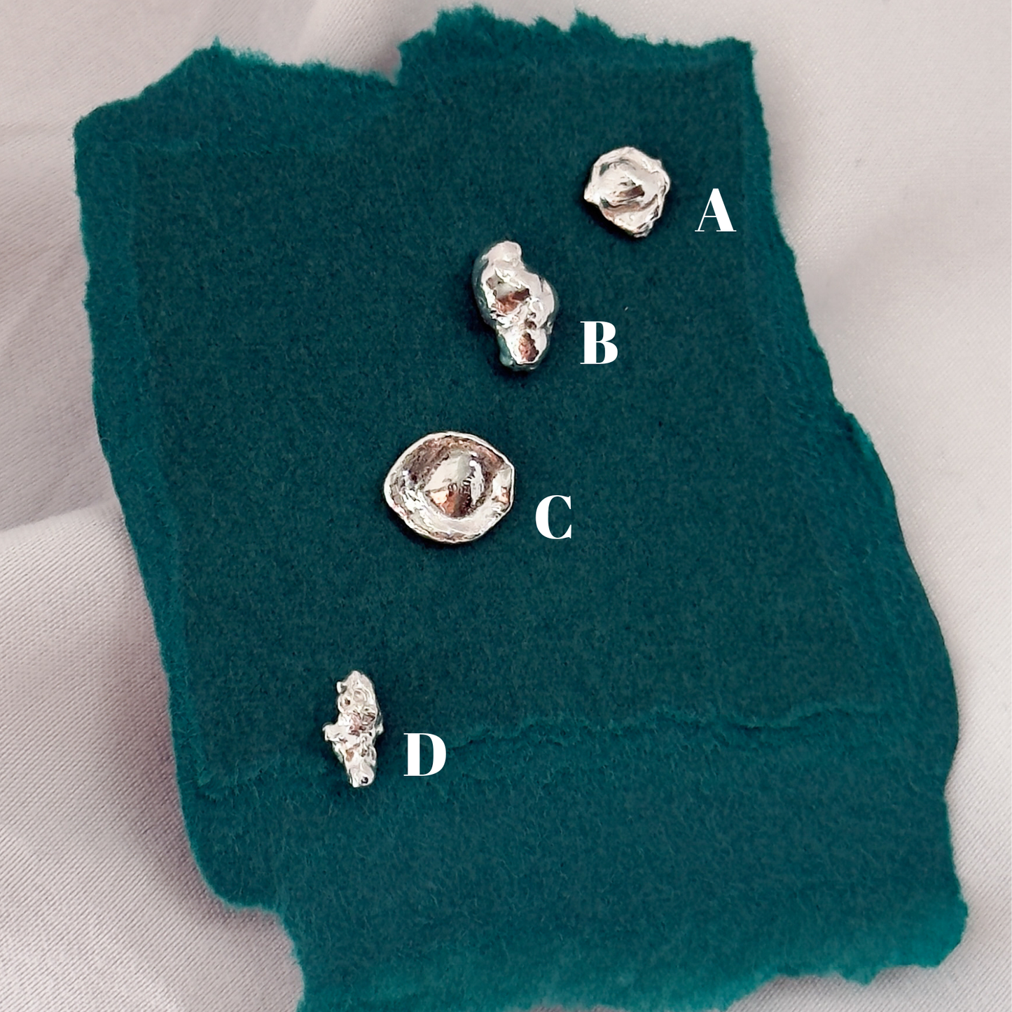 Water Cast Stud Earrings (Individual)